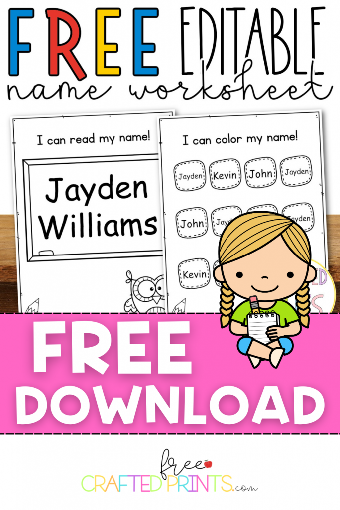 Easy Way To Help Your Child Learn Their Name - FREE Editable Name