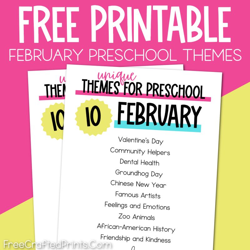 100 Preschool Monthly Themes - FREE Download