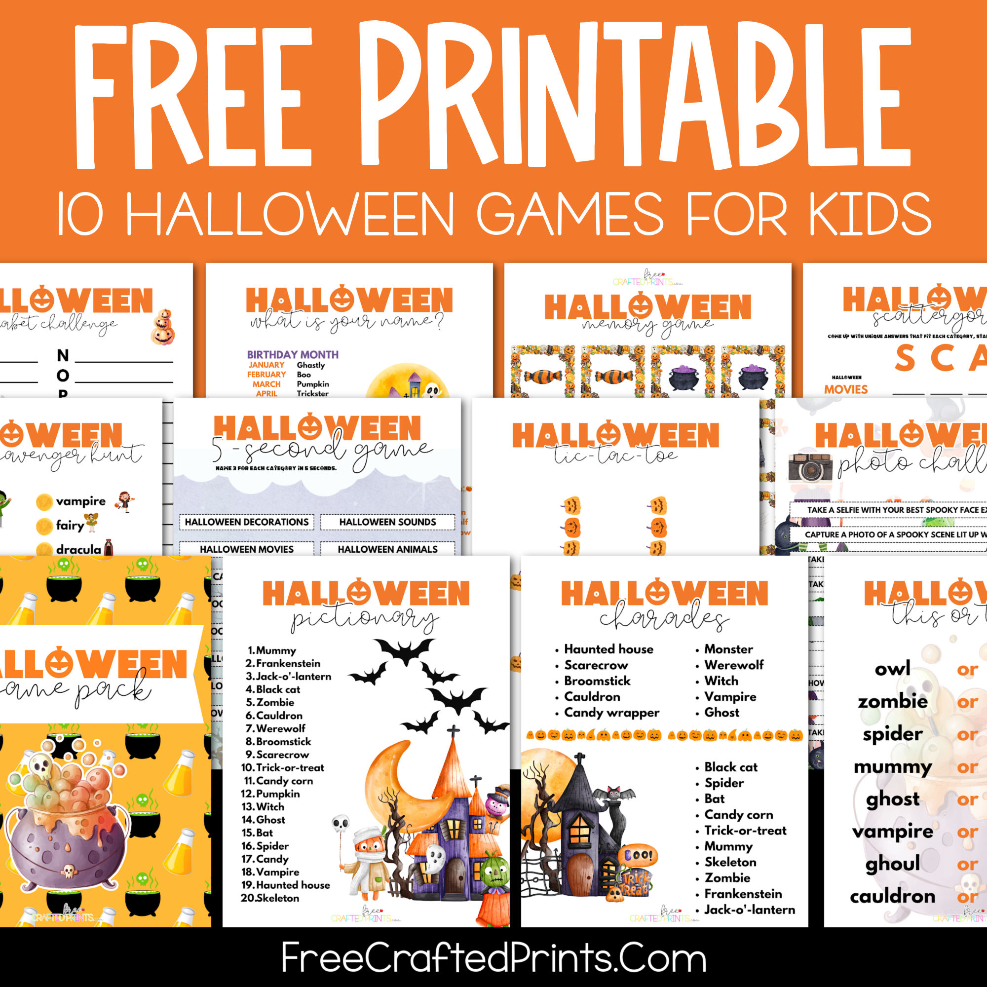 printable halloween games