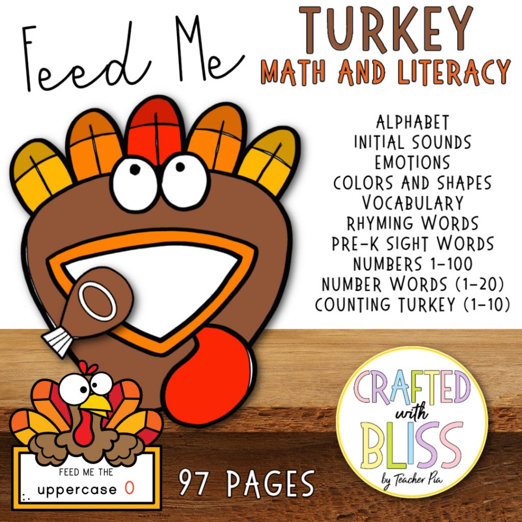Free Feed the Turkey Thanksgiving Task Cards
