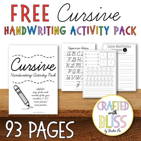 90 Free Cursive Handwriting Printable