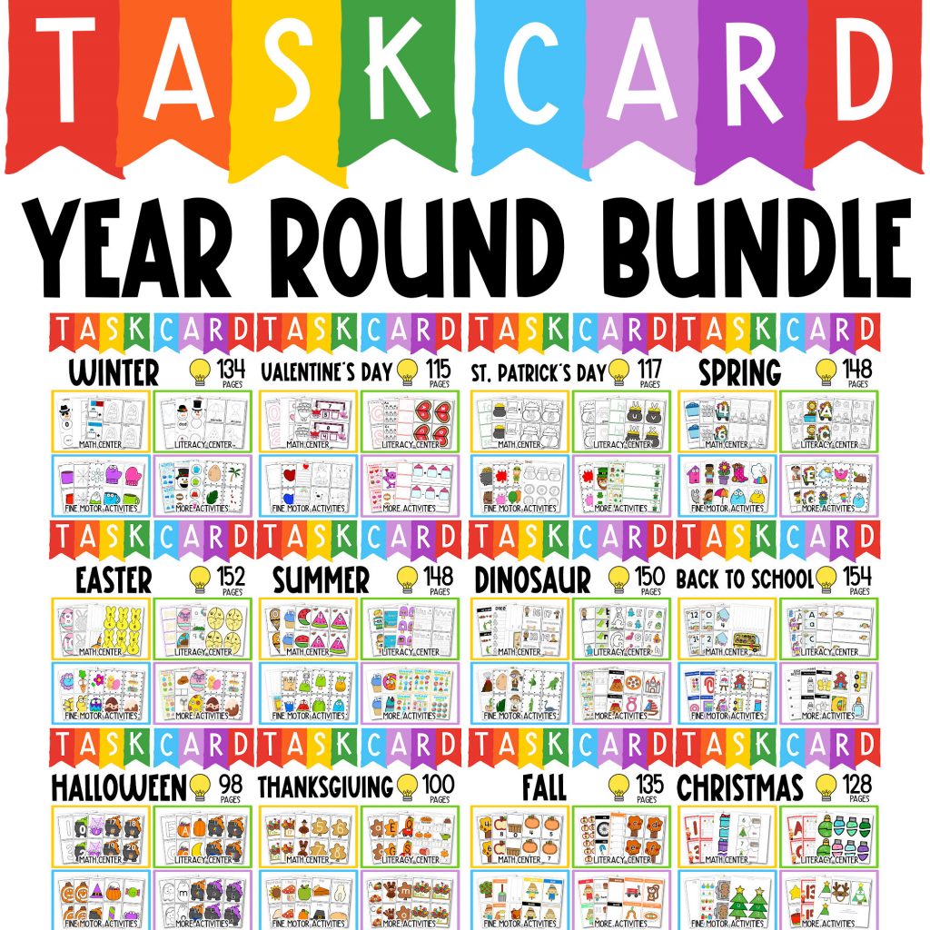 12 Task Card Themes For The Whole Year