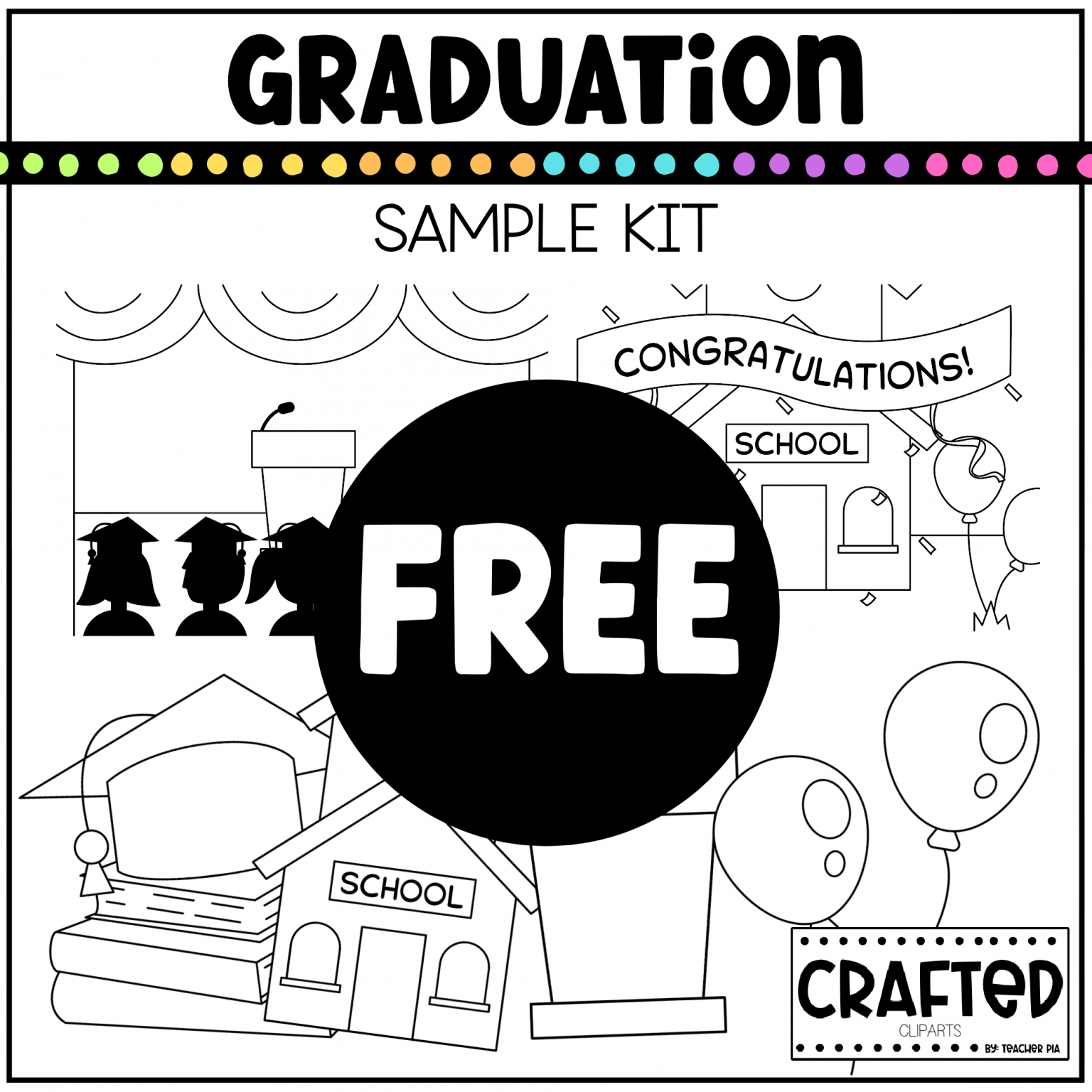 20 FREE Graduation Background and Clipart Sample Pack